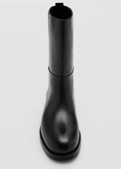 Rounded toe leather ankle boots — Black 6