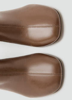 Leather ankle boots with block heel — Brown 4