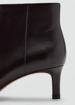 Leather heeled ankle boot with square toe — Chocolate 3