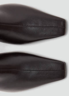 Leather heeled ankle boot with square toe — Chocolate 4