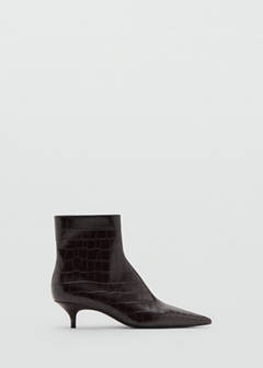Kitten heel pointed-toe ankle boot — Burgundy 1