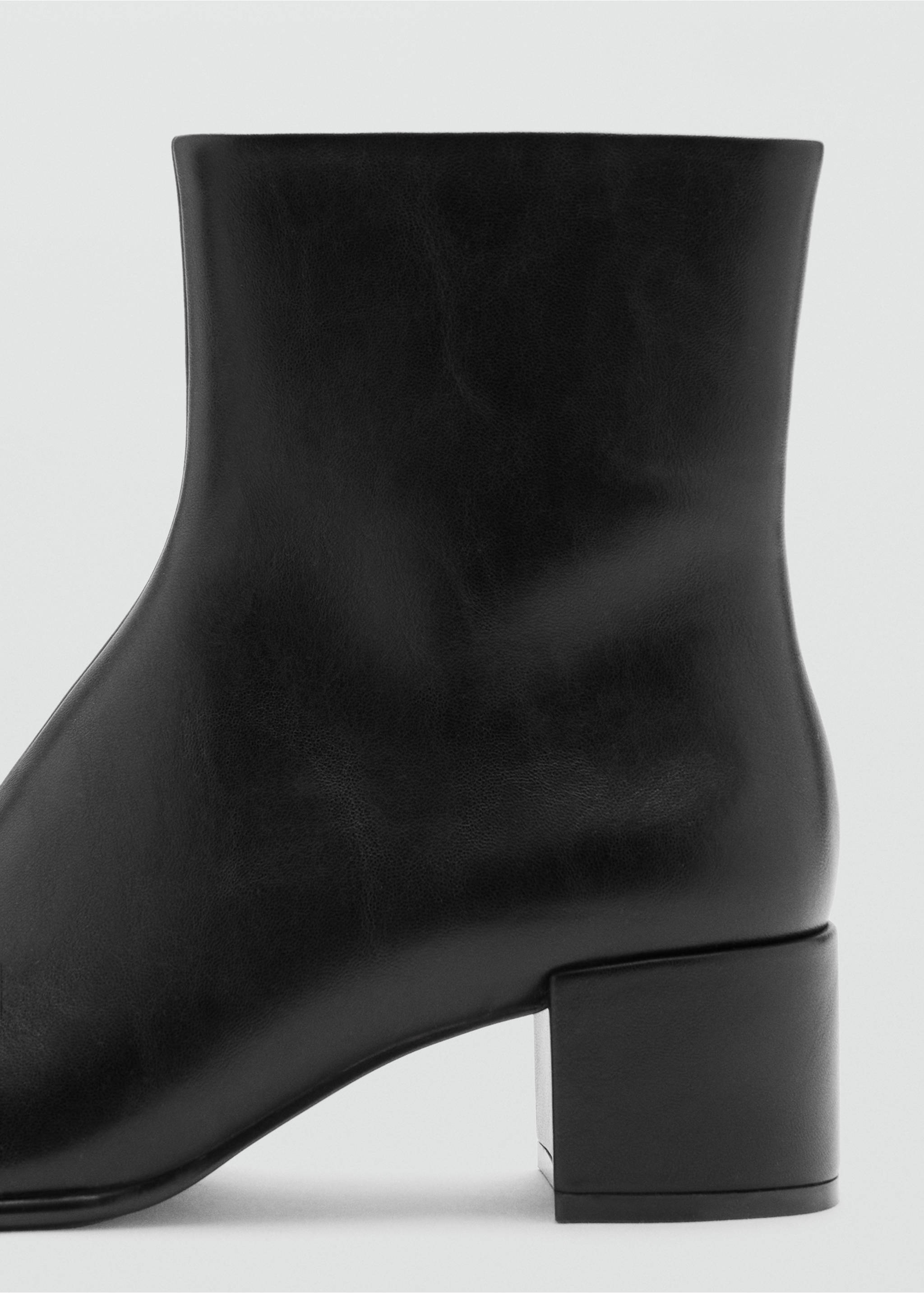 Faux leather ankle boot with block heel - Details of the article 1, Black. Ref: 37005996-00.
