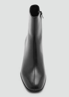 Faux leather ankle boot with block heel — Black 4