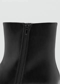 Faux leather ankle boot with block heel — Black 5
