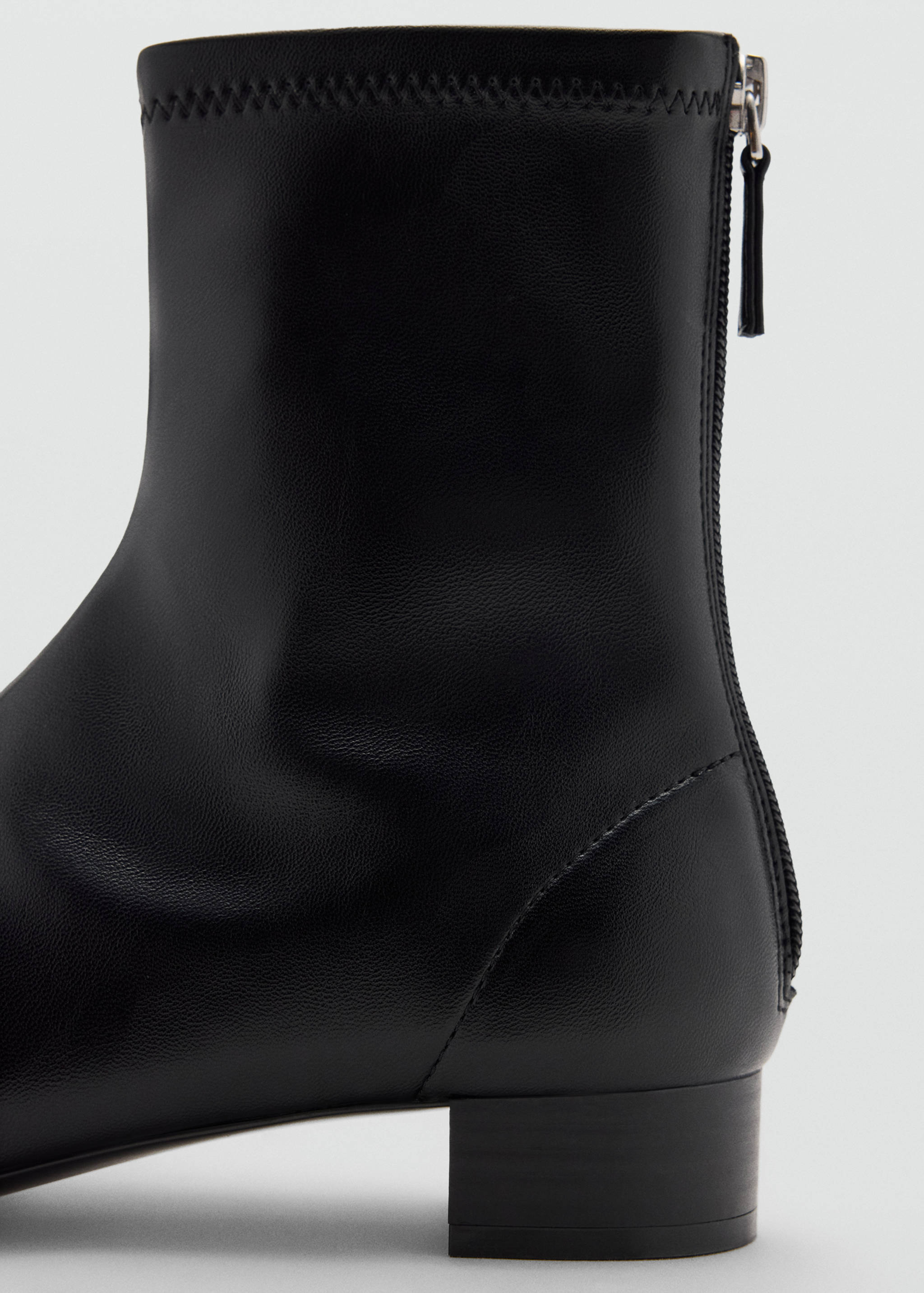 Square-toe leather-effect boots - Details of the article 1