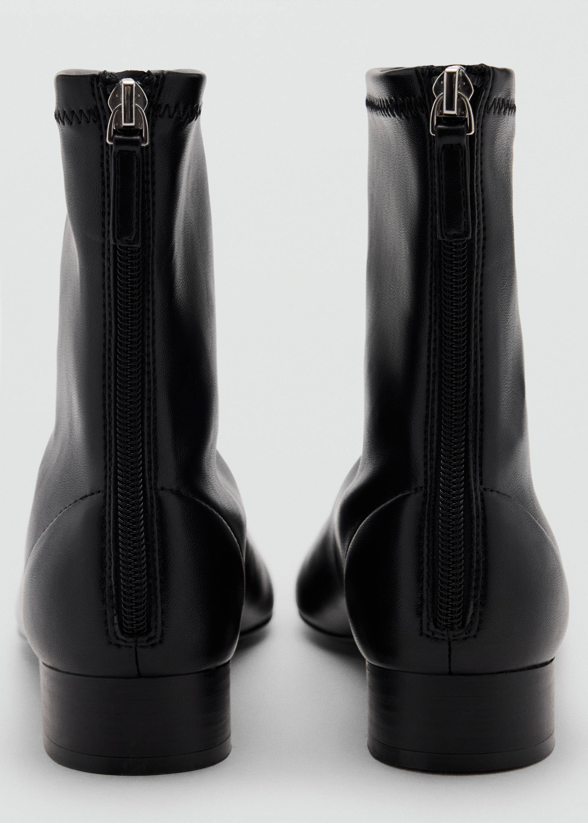 Square-toe leather-effect boots - Details of the article 2