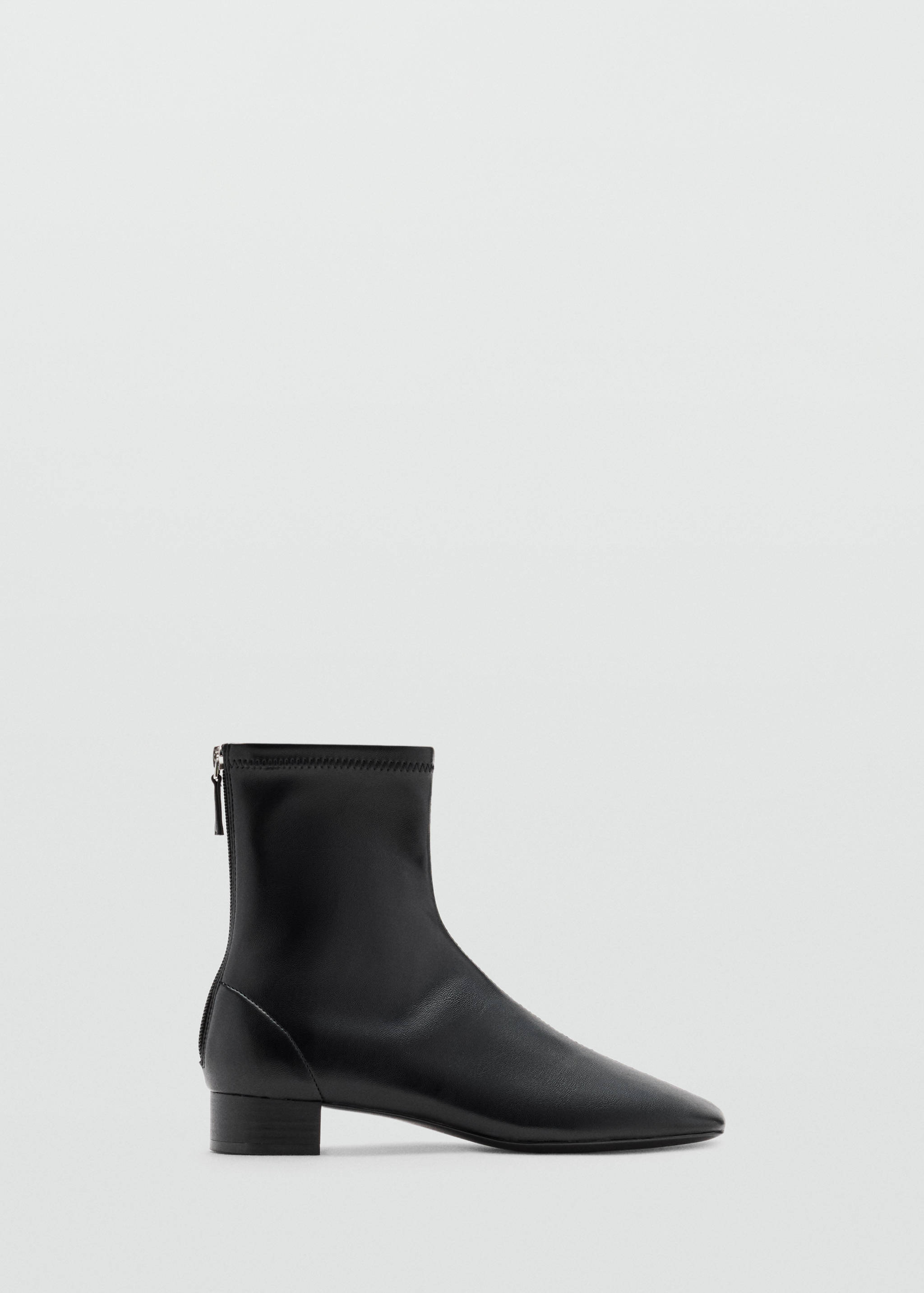 Square-toe leather-effect boots - Article without model