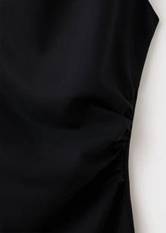 Asymmetric dress with metallic detail — Black 7