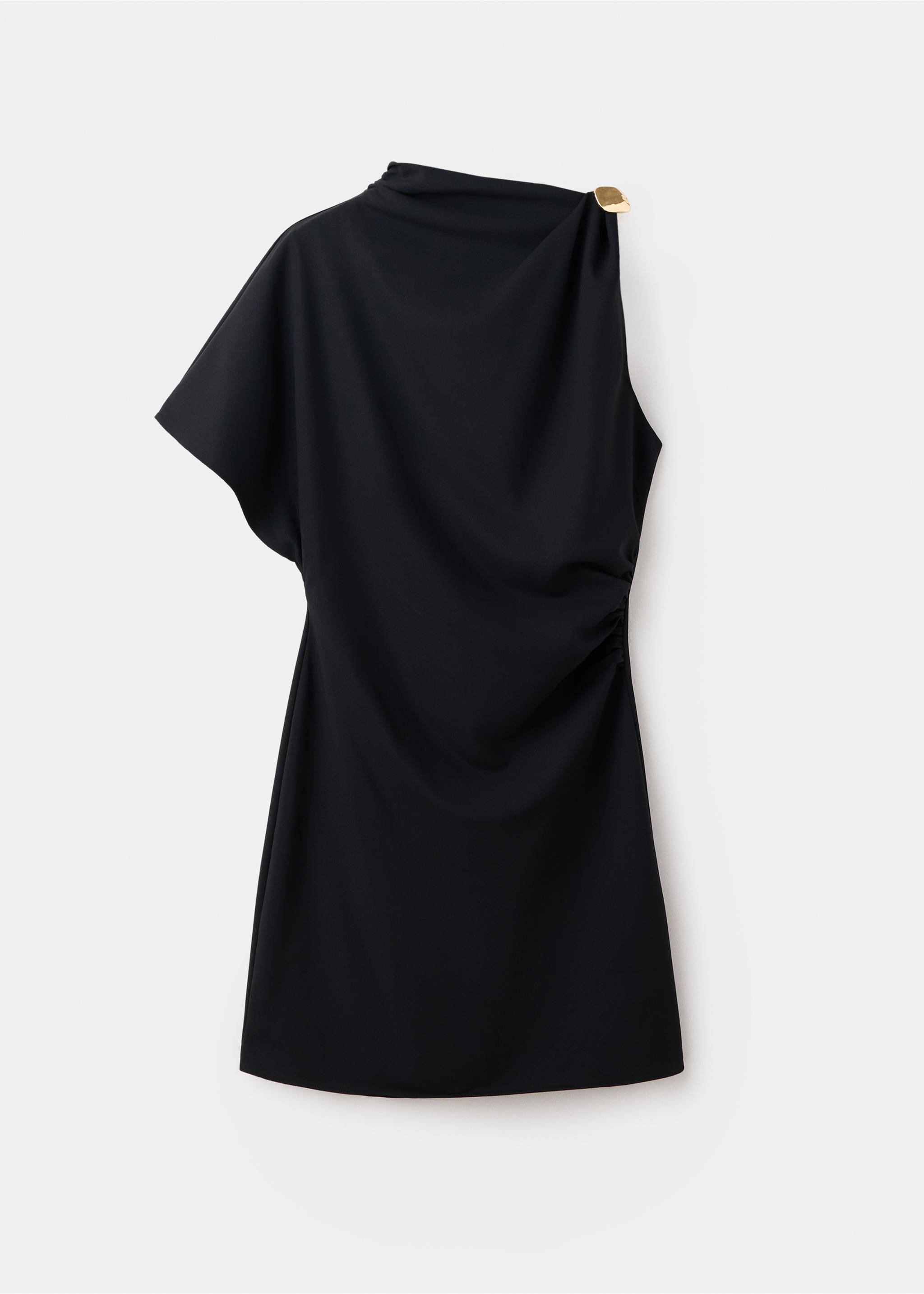 Robe asymétrique détail métallisé - Article sans modèle, Noir. Ref: 37006003-00.