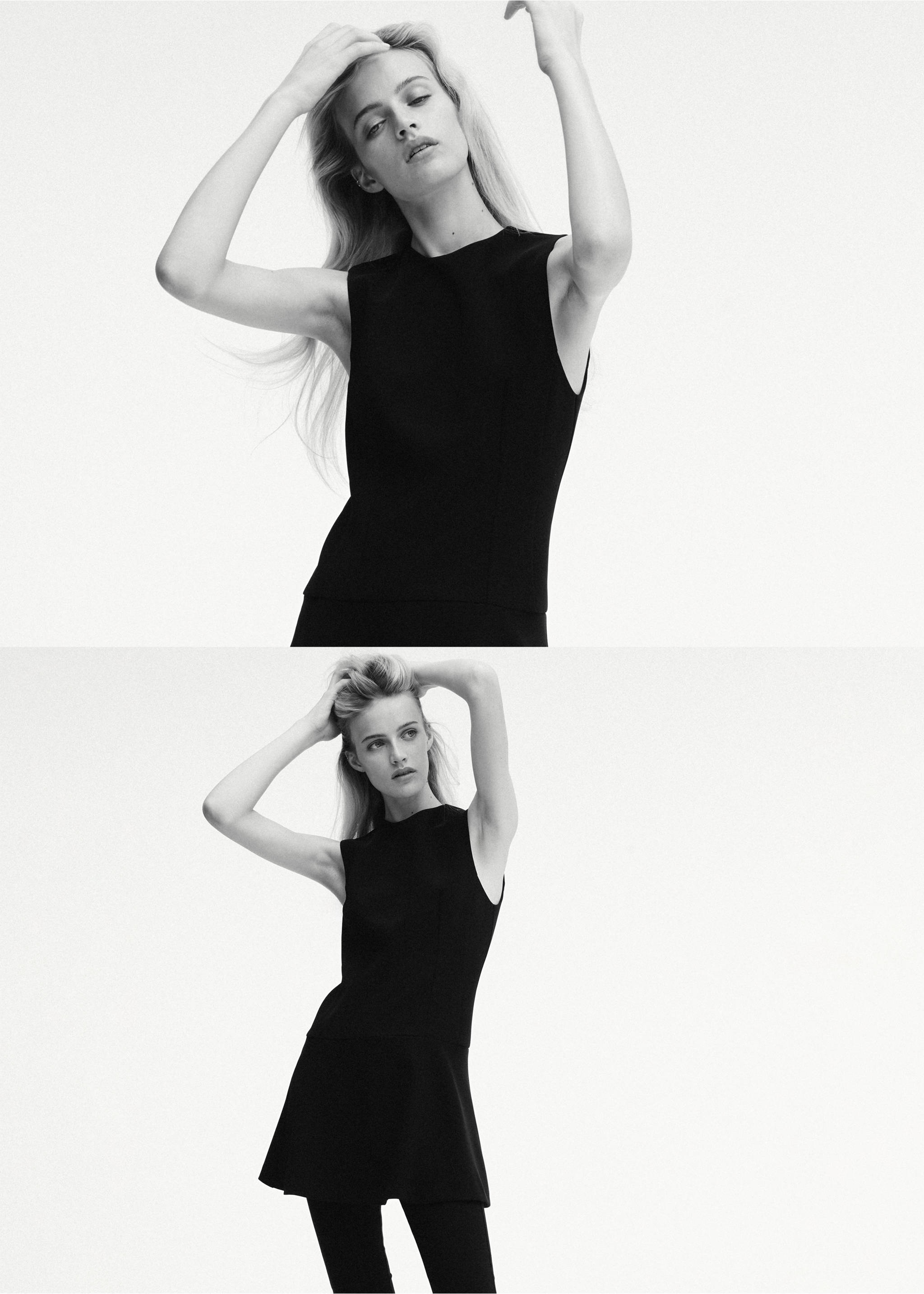 Robe courte avec détail de couture - Détail de l'article 1, Noir. Ref: 37006004-00.