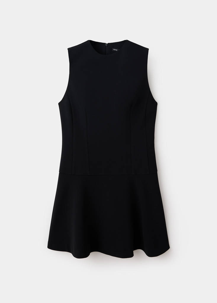 Short dress with seam detailing — Black