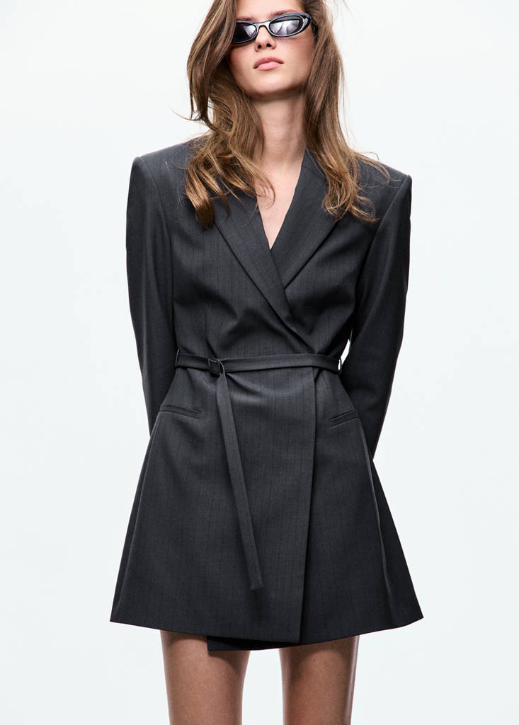 Blazer-Style Dress With Belt