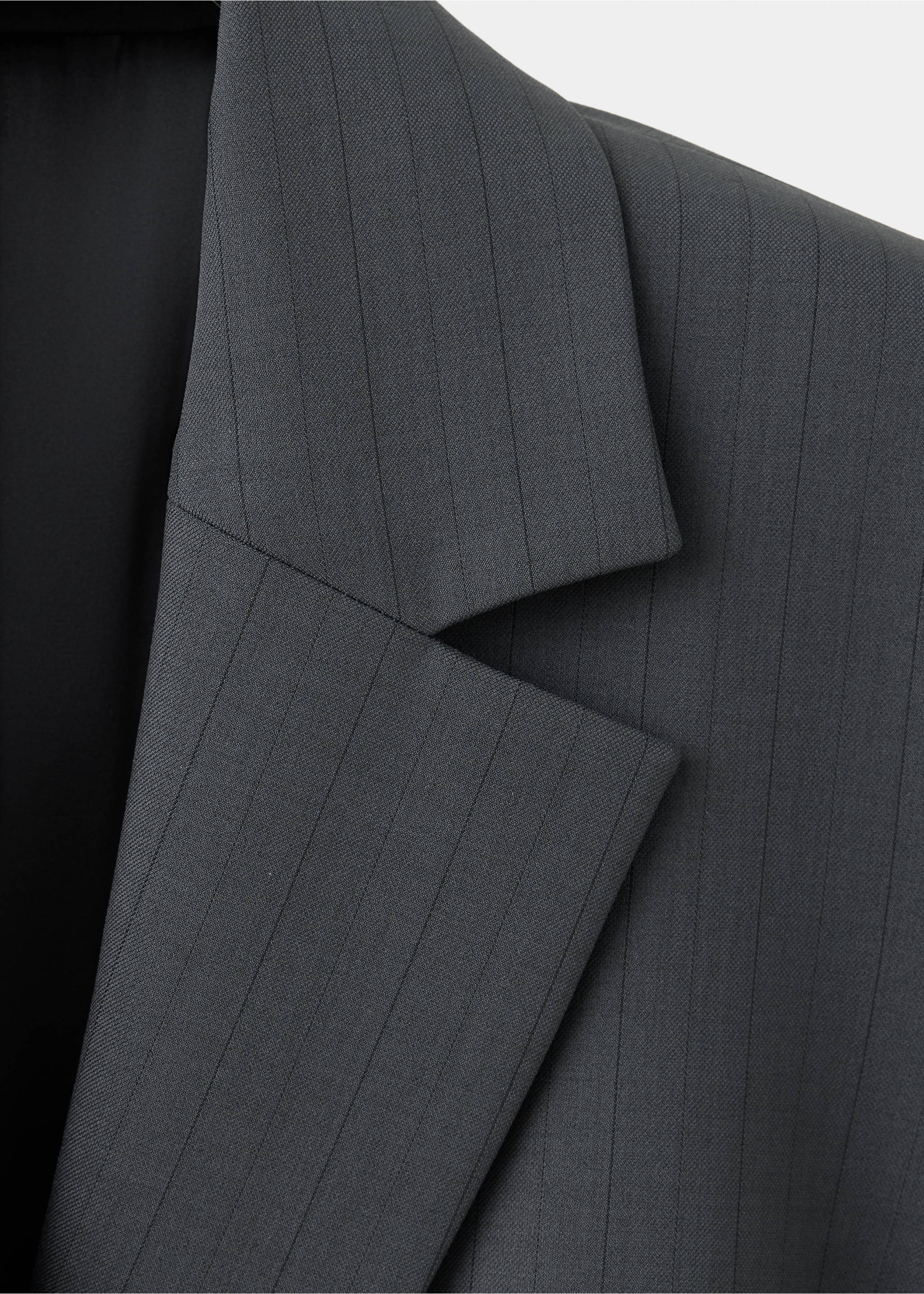 Blazer-style dress with belt - Details of the article 8, Grey. Ref: 37006006-00.