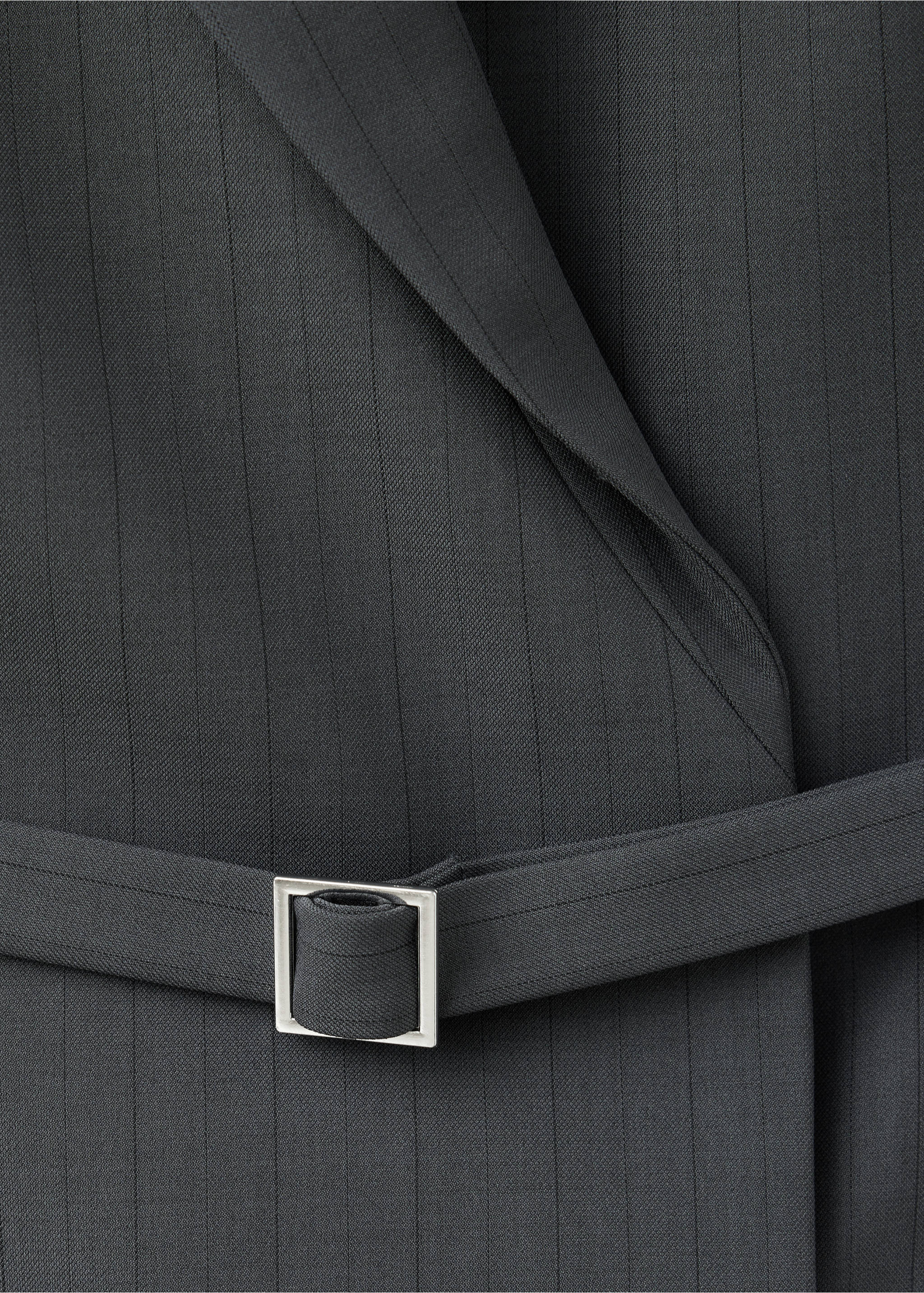 Blazer-style dress with belt - Details of the article 0, Grey. Ref: 37006006-00.