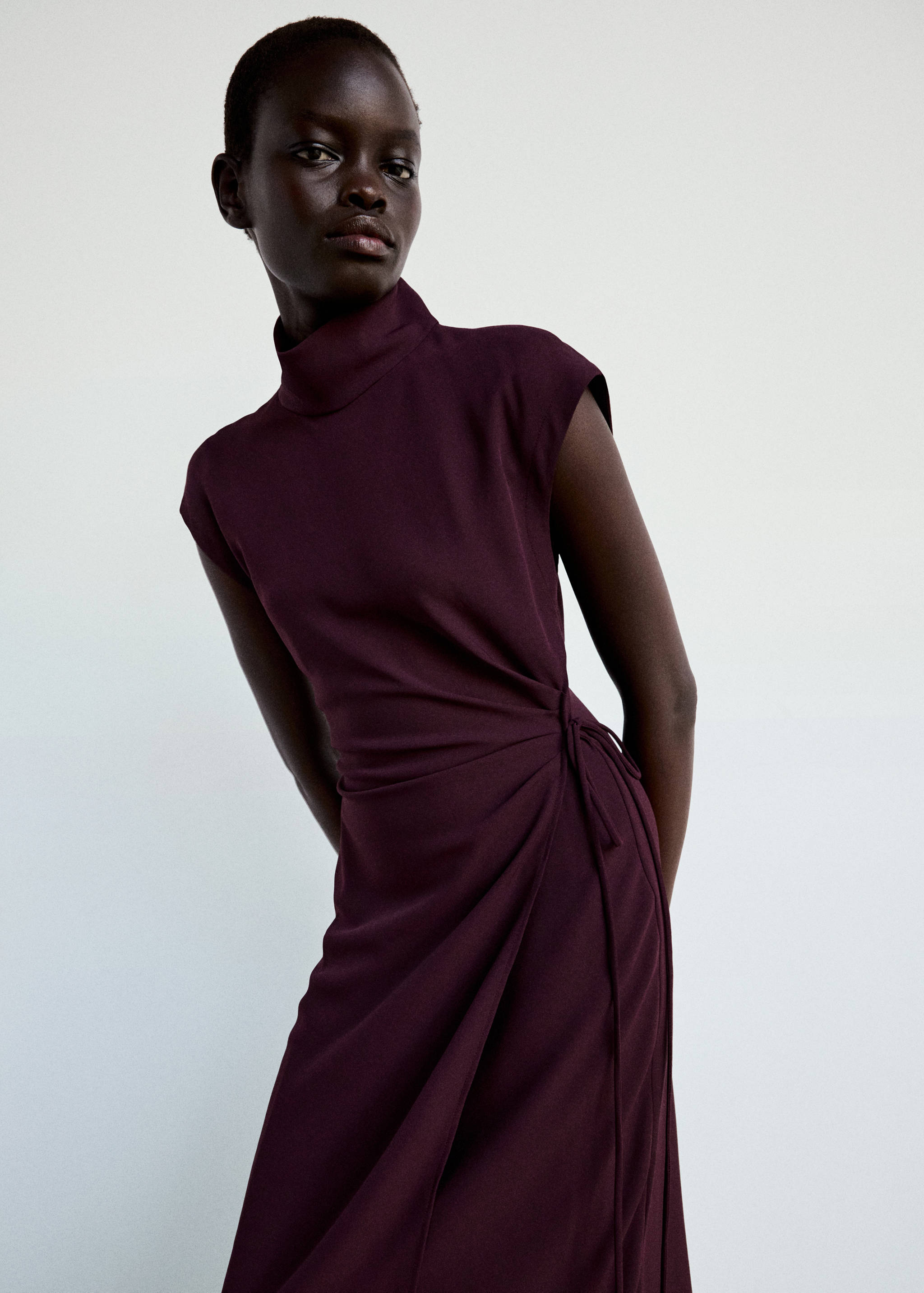 Turtleneck wrap dress - Medium plane