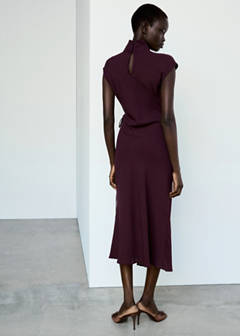 Turtleneck wrap dress — Chocolate 3