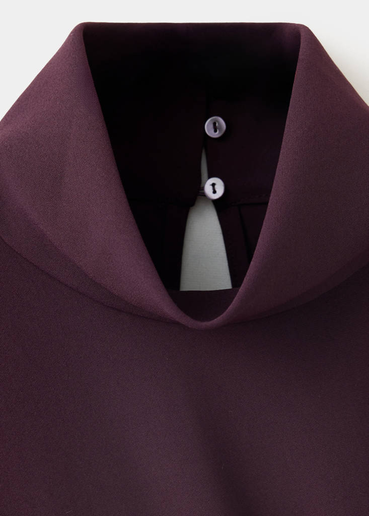 Turtleneck wrap dress — Chocolate