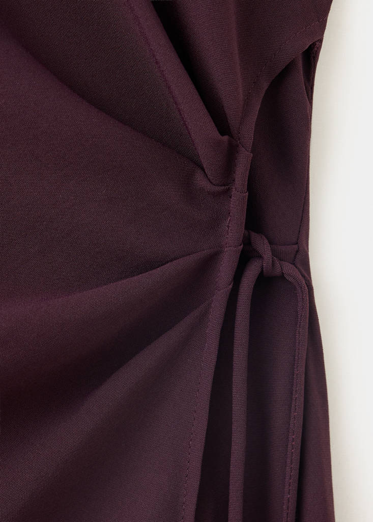 Turtleneck wrap dress — Chocolate