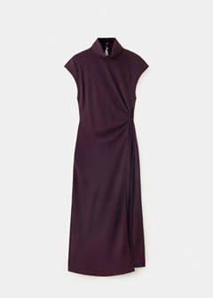 Turtleneck wrap dress — Chocolate 5