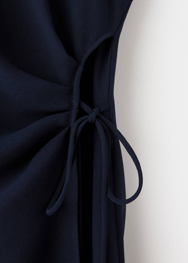 Turtleneck wrap dress — Dark Navy