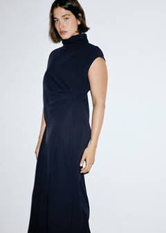 Turtleneck wrap dress — Dark Navy 5