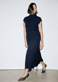 Turtleneck wrap dress — Dark Navy 6