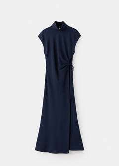 Turtleneck wrap dress — Dark Navy 8