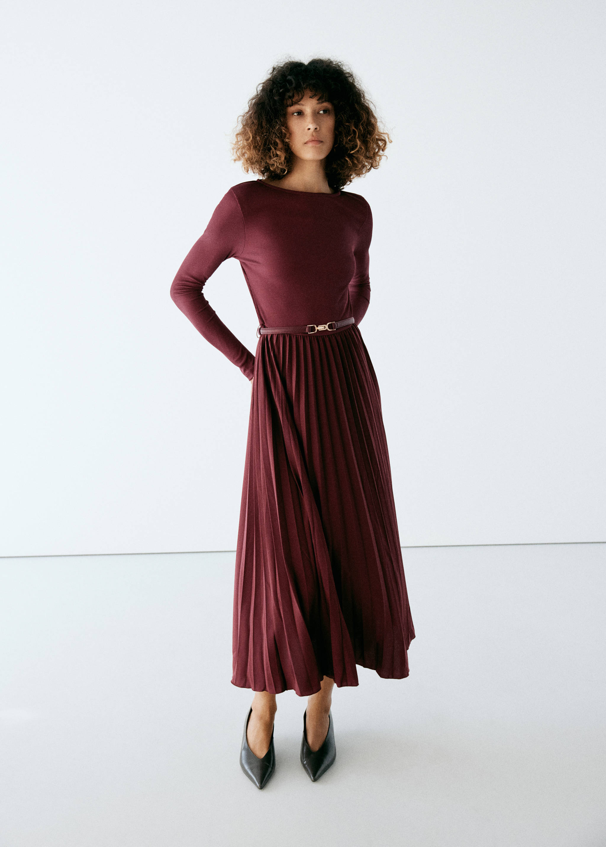 Robe combinée plissée - Plan général