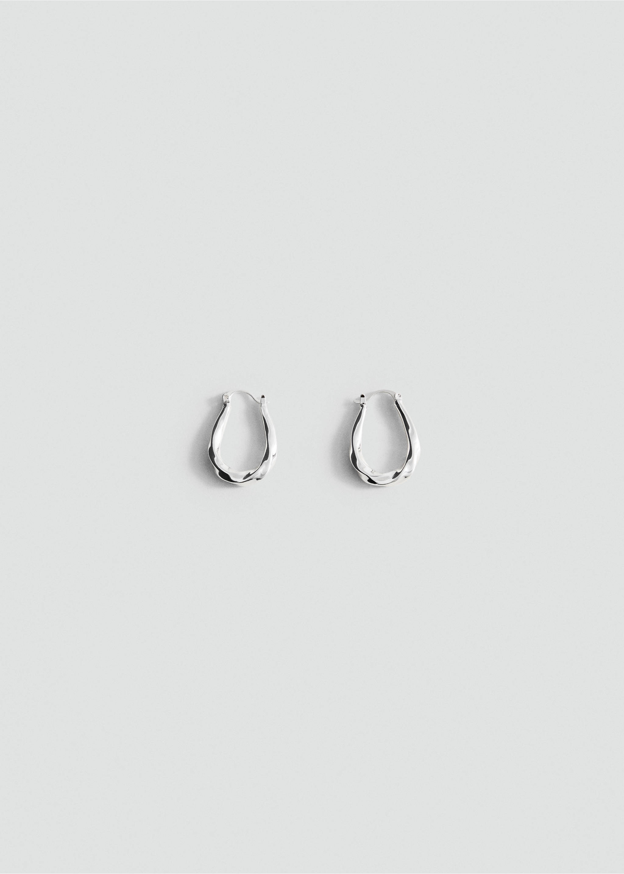 Embossed hoop earrings - Article without model, Silver. Ref: 37006019-00.