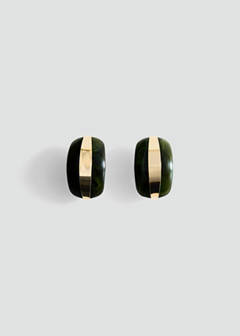 Resin earrings with metallic detail — Gold 1