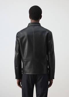 Zip-up faux-leather jacket — Black 3