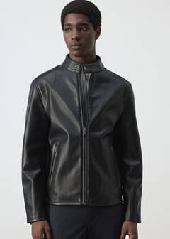 Zip-up faux-leather jacket — Black 6