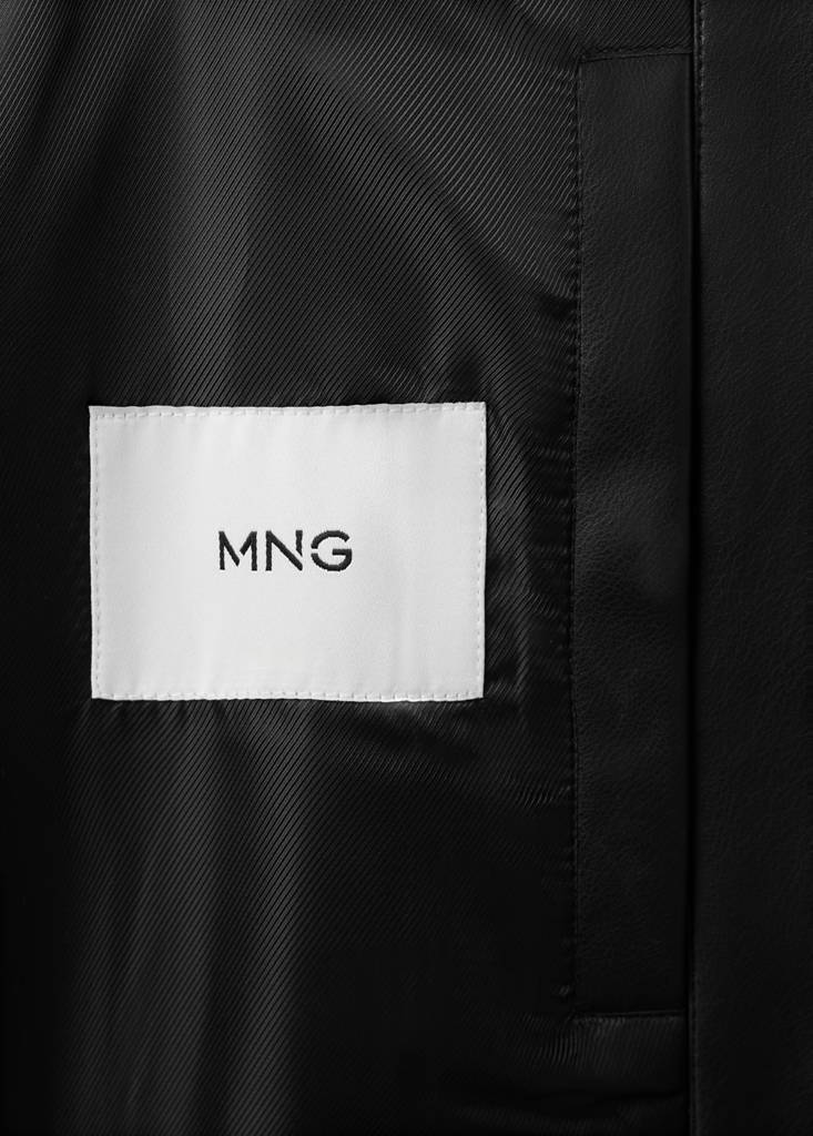 Zip-up faux-leather jacket — Black