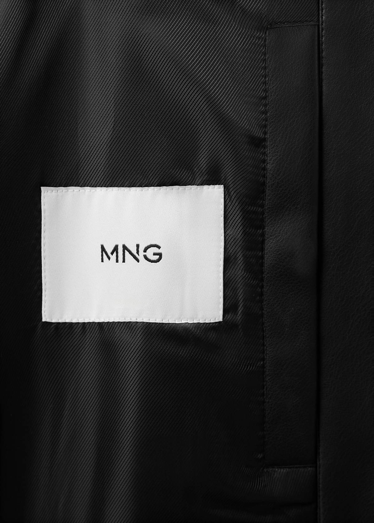 Zip-up faux-leather jacket — Black
