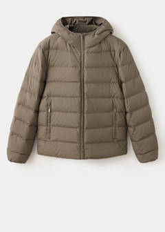 Water-repellent jacket, 80% down, 20% feather filling — Medium Brown 7