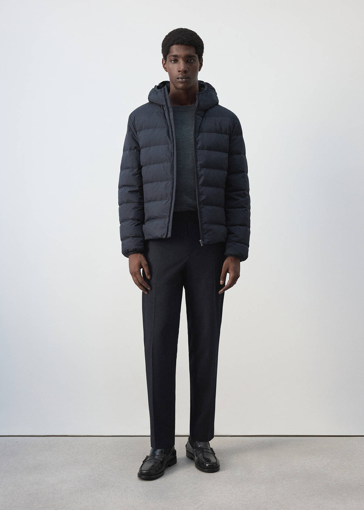 Water-repellent jacket, 80% down, 20% feather filling — Night Blue