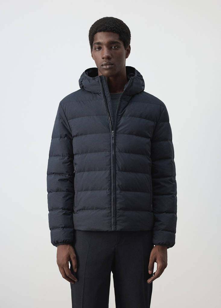 Water-repellent down-filled jacket — Night Blue