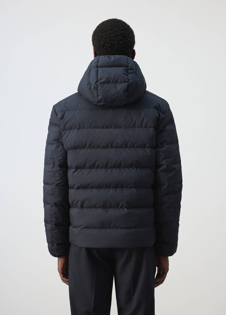 Water-repellent down-filled jacket — Night Blue