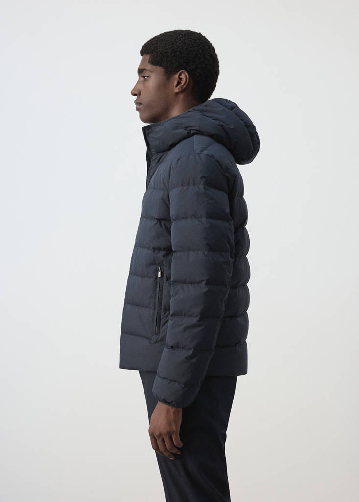 Water-repellent down-filled jacket — Night Blue