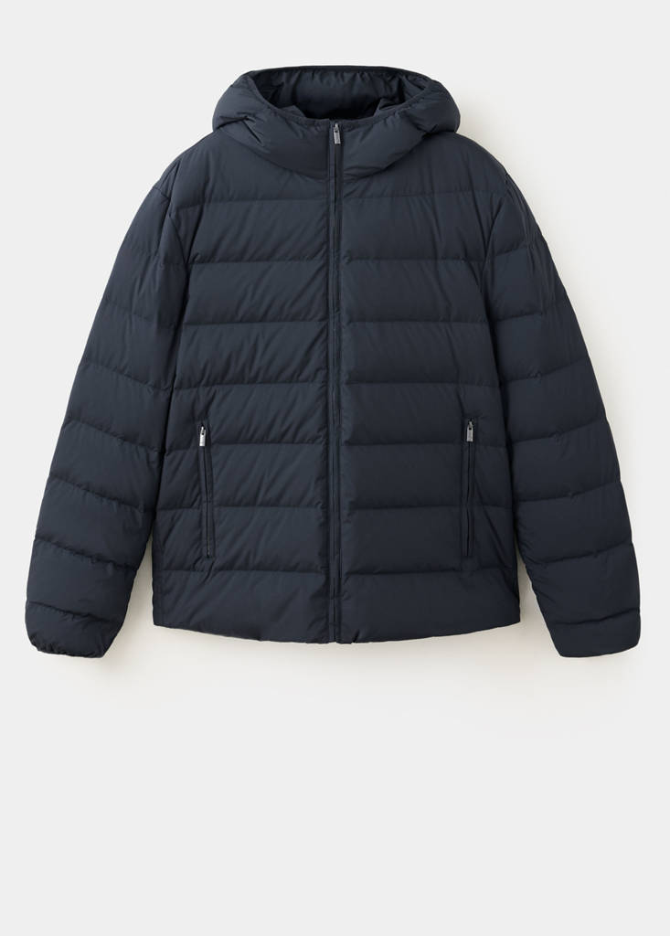 Water-repellent down-filled jacket — Night Blue