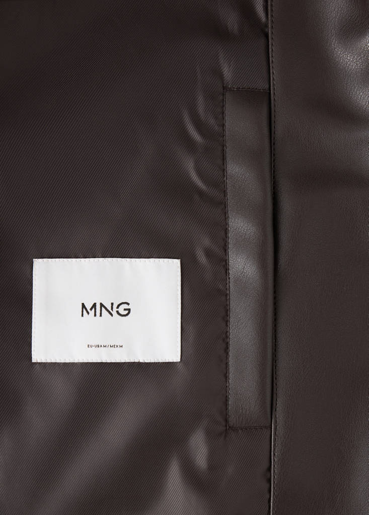 Faux-leather bomber jacket — Brown