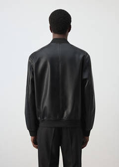 Faux-leather bomber jacket — Black 3