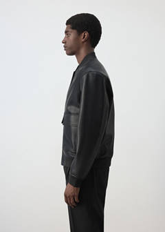 Faux-leather bomber jacket — Black 5