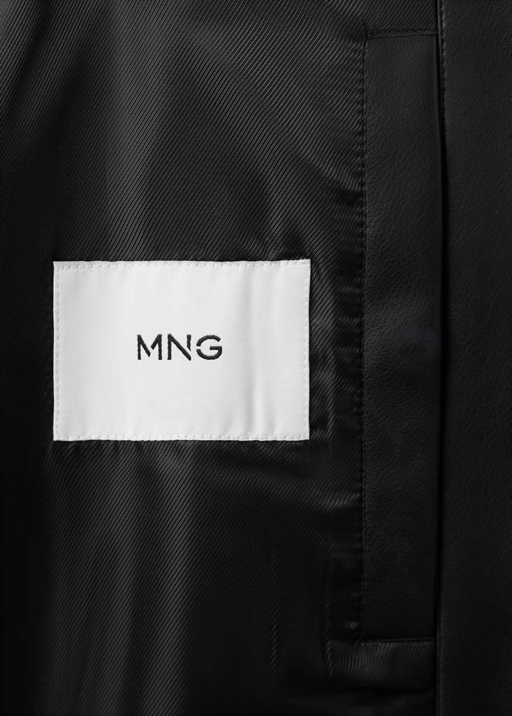 Faux-leather bomber jacket — Black