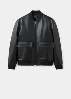 Faux-leather bomber jacket — Black 6