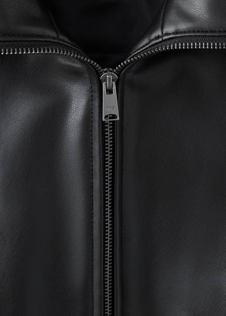 Zip-up faux-leather jacket - thumbnail 7