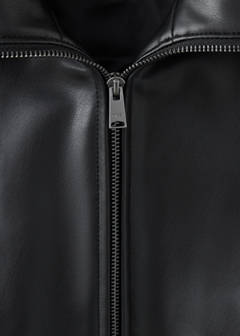 Zip-up faux-leather jacket — Black 8