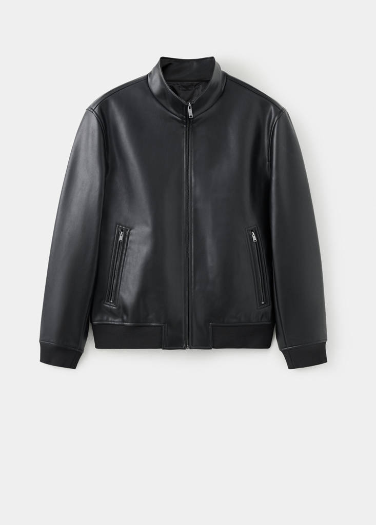 Zip-up faux-leather jacket - thumbnail 4