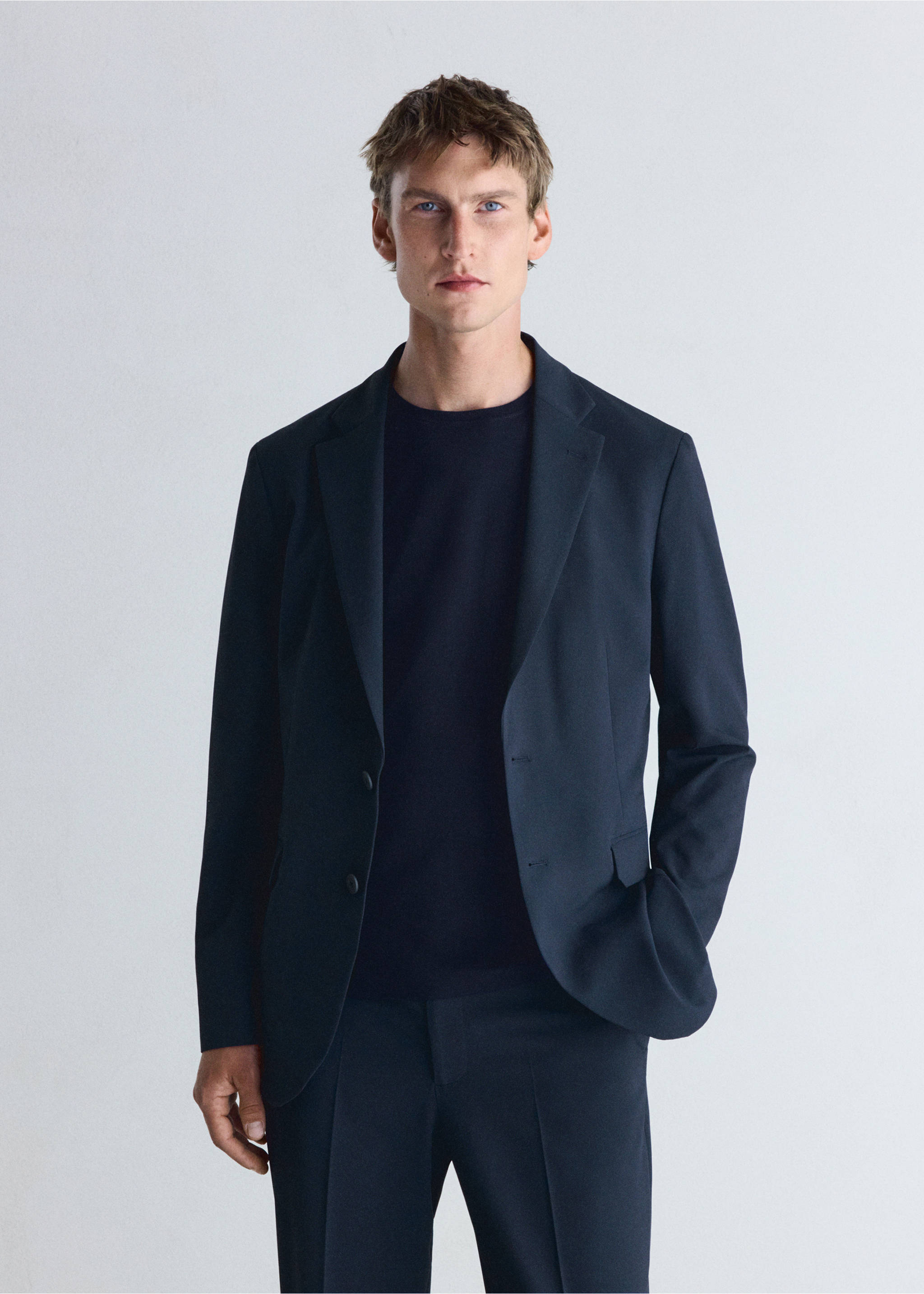 Blazer slim fit termorregulador - Plano médio, Azul. Ref: 37006327-00.