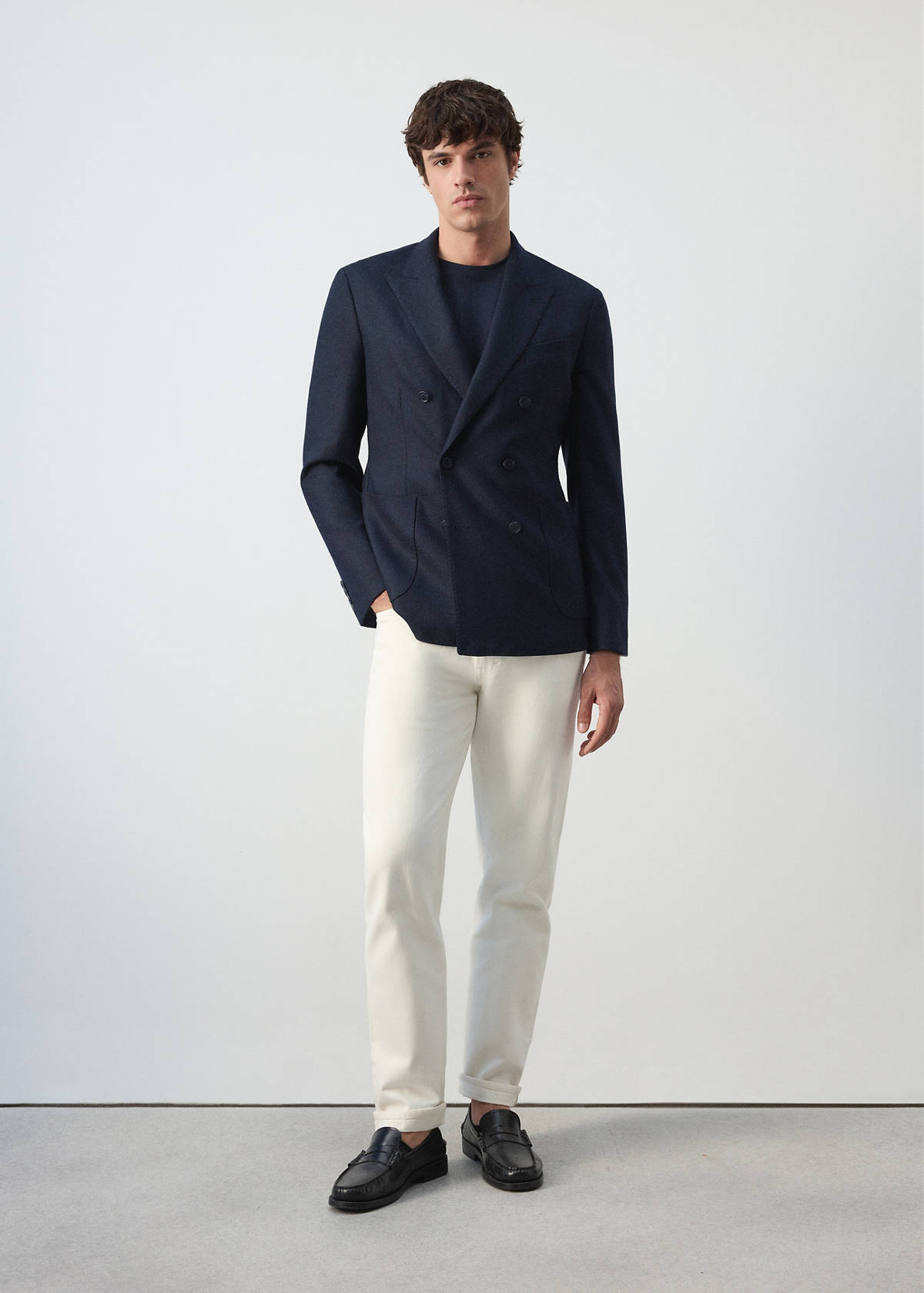 Slim fit wool blend blazer